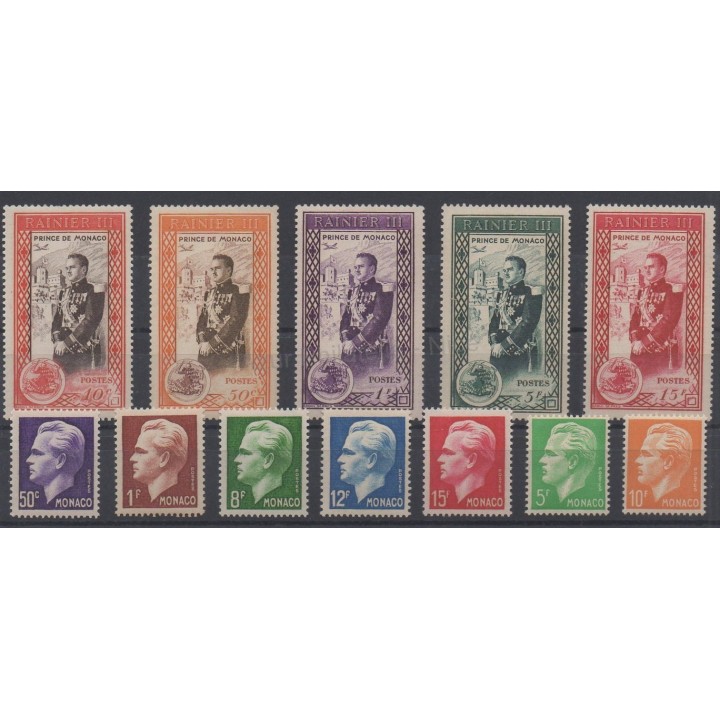 Timbres  - Monaco - année complète - 1950 - No 338/350