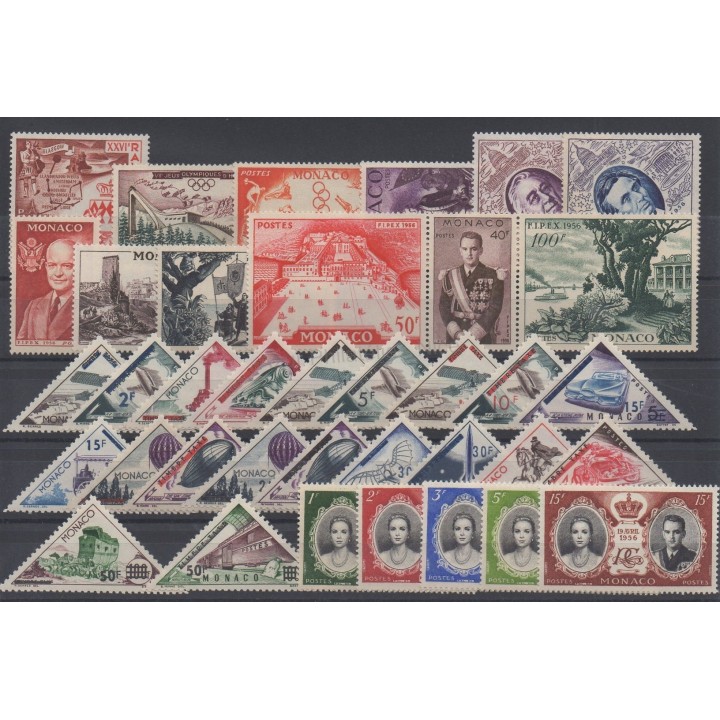 Timbres  - Monaco - année complète - 1956 - No 441/477