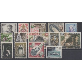 Timbres  - Monaco - année complète - 1958 - No 489/502