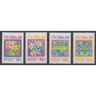 Timbres - Norfolk - 1988 - No 439/442 - Noël