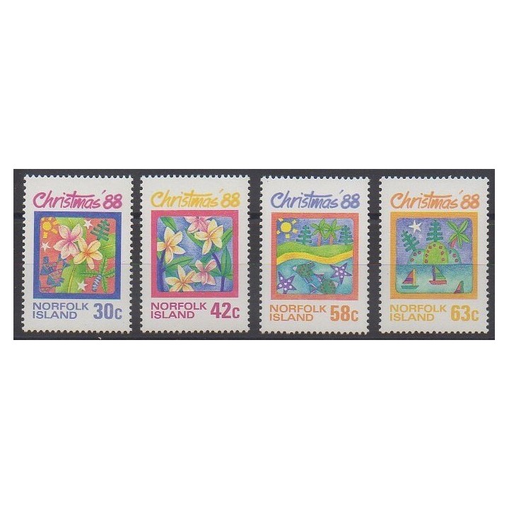 Timbres - Norfolk - 1988 - No 439/442 - Noël