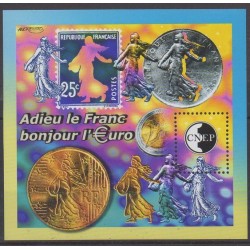 France - Feuillets CNEP - 2002 - No CNEP 35 - Monnaies, billets ou médailles 