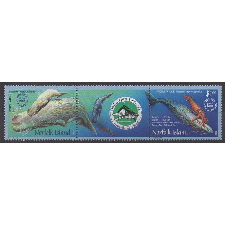 Timbres - Norfolk - 2002 - No 755/756 - Animaux marins - Mammifères