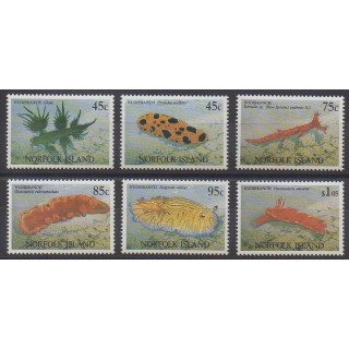 Timbres - Norfolk - 1993 - No 535/540 - Animaux marins
