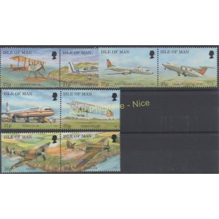 Timbres - Thème avions - Man (Ile de) - 1997 - No 760/767