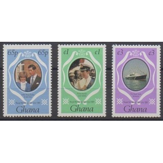 Stamps - Ghana - 1981 - Nb 711/713 - Royalty