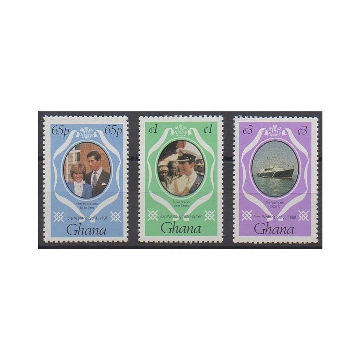 Timbres - Ghana - 1981 - No 711/713 - Royauté - Principauté