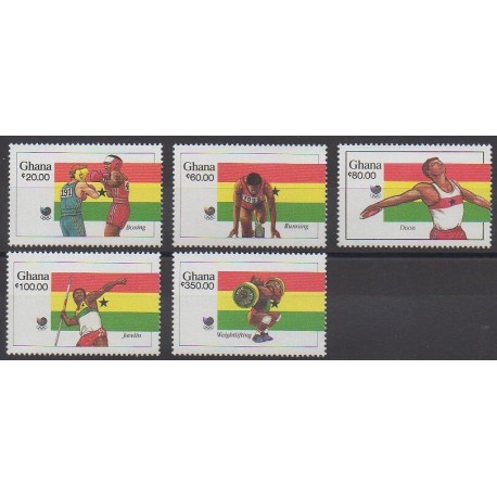 Ghana - 1988 - No 955/959 - Jeux Olympiques d'été