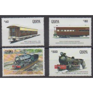 Stamps - Ghana - 1991 - Nb 1281/1284 - Trains