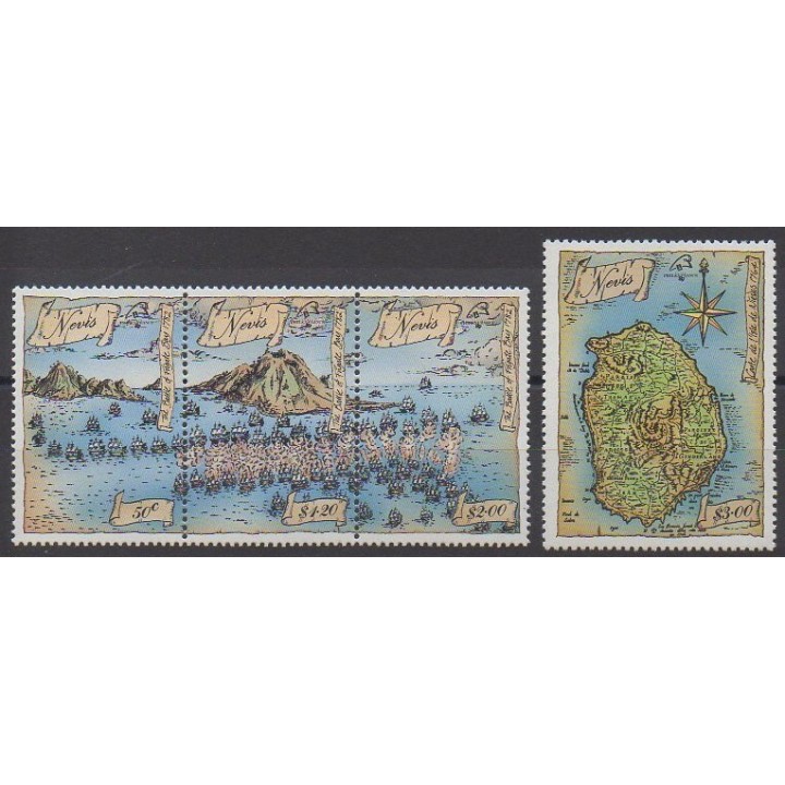Stamps - Nevis - 1989 - Nb 505/508 - Military history - Philately