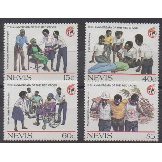 Timbres - Nevis - 1988 - No 491/494 - Santé ou Croix-Rouge
