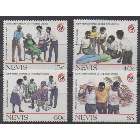 Nevis - 1988 - No 491/494 - Santé ou Croix-Rouge
