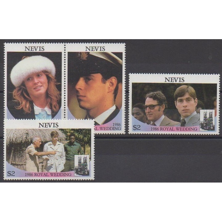 Timbres - Nevis - 1986 - No 403/406 - Royauté - Principauté