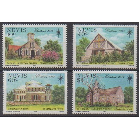 Nevis - 1985 - No 349/352 - Églises - Noël