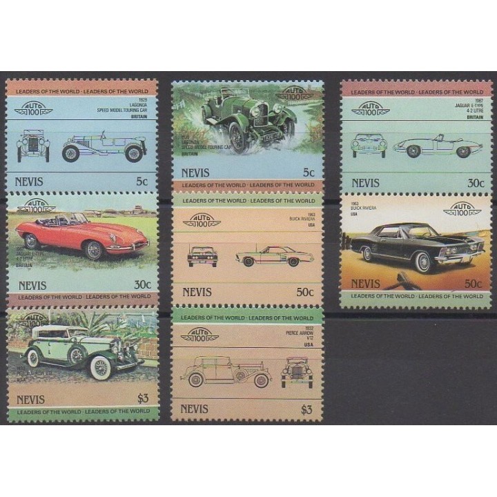Stamps - Nevis - 1984 - Nb 205/212 - Cars