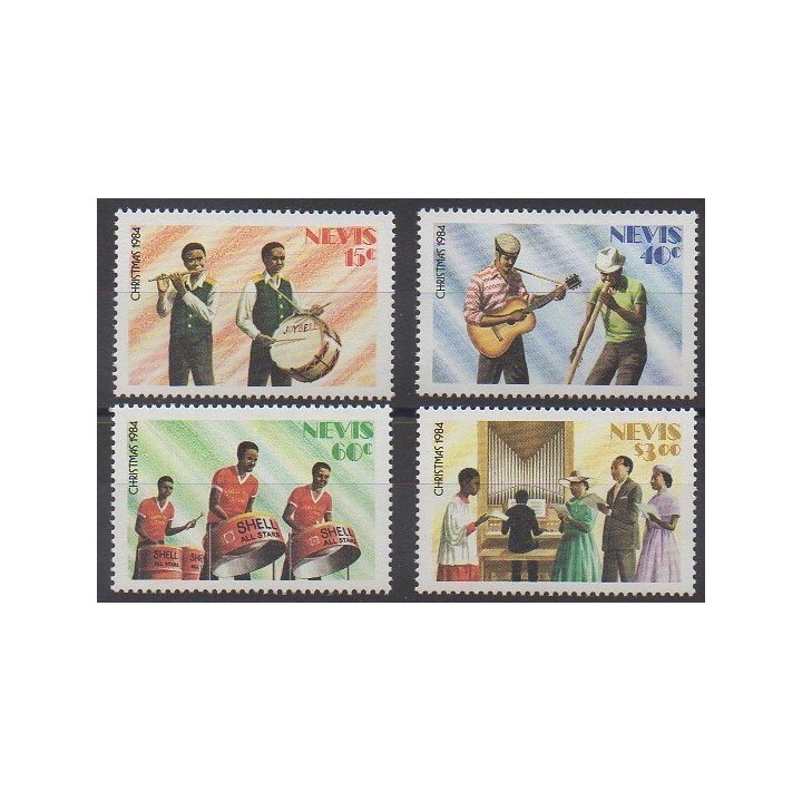 Timbres - Nevis - 1984 - No 229/232 - Musique - Noël
