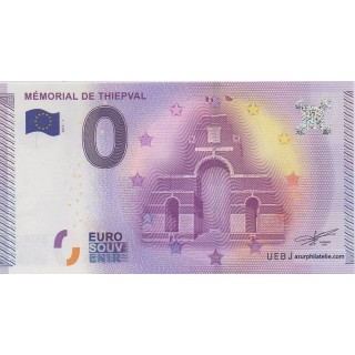 Billet souvenir - Mémorial de Thiepval - 2015