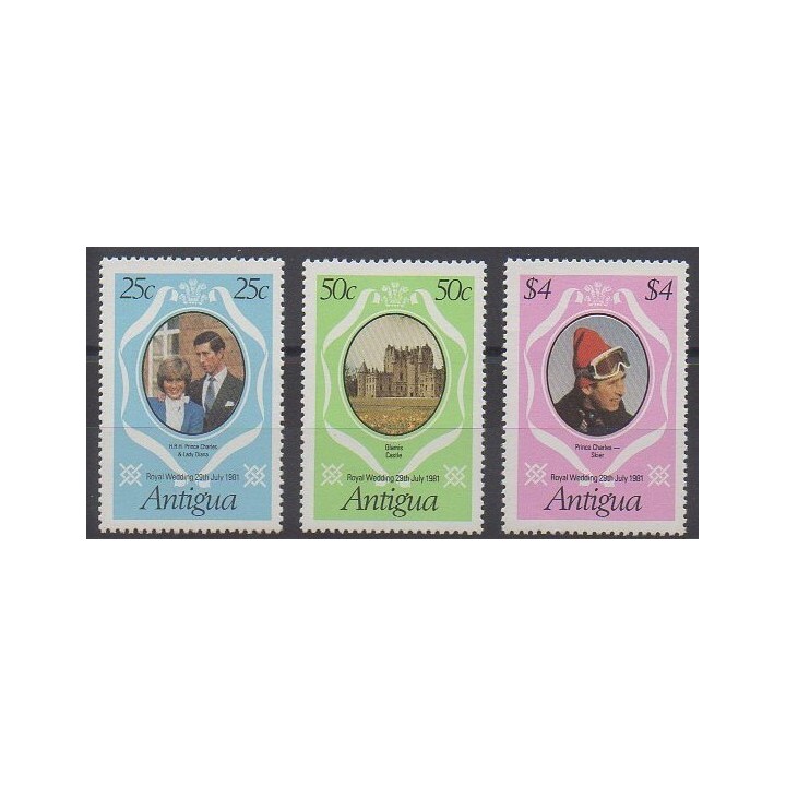 Timbres - Antigua - 1981 - No 620/622 - Royauté - Principauté