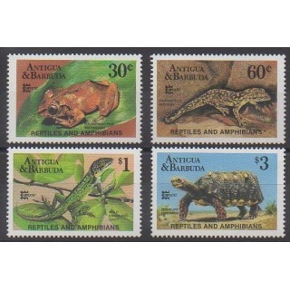 Timbres - Antigua et Barbuda - 1987 - No 1011/1014 - Reptiles - Philatélie