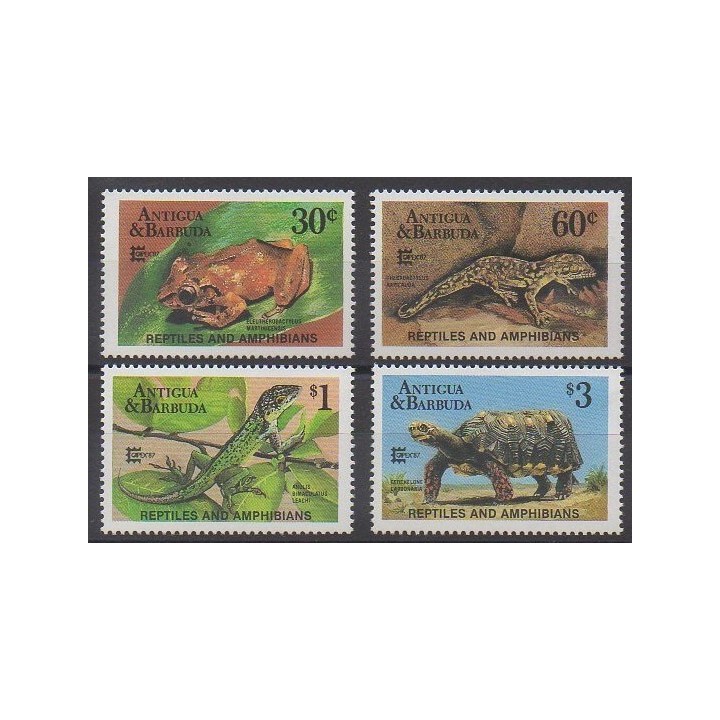 Stamps - Antigua and Barbuda - 1987 - Nb 1011/1014 - Reptils - Philately