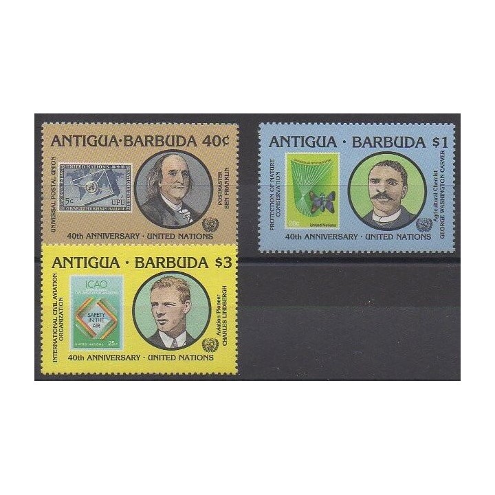 Stamps - Antigua and Barbuda - 1985 - Nb 875/877 - United Nations