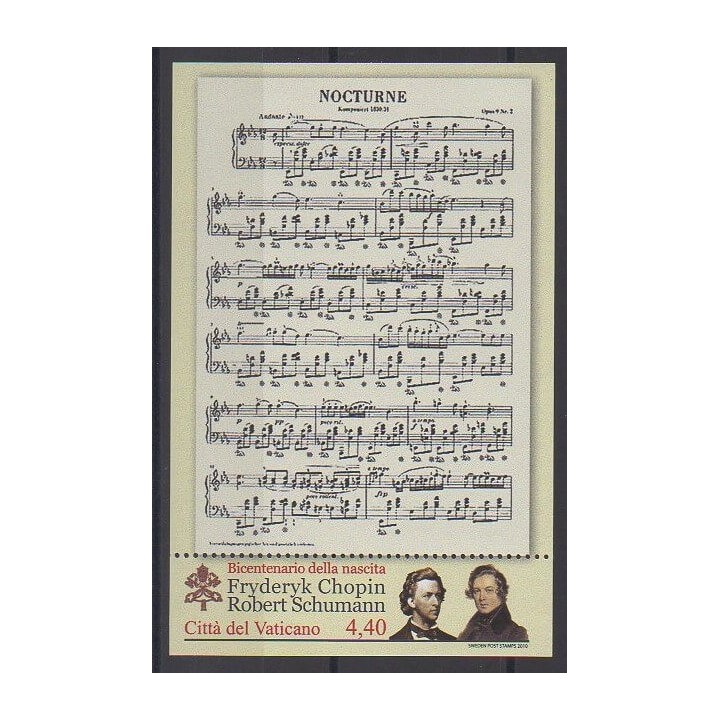 Stamps - Vatican - 2010 - Nb BF36 - Music