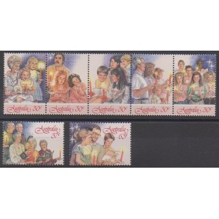 Timbres - Australie - 1987 - No 1033/1039 - Noël