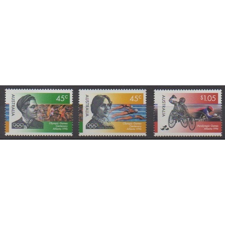 Timbres - Australie - 1996 - No 1534/1536 - Jeux Olympiques d'été