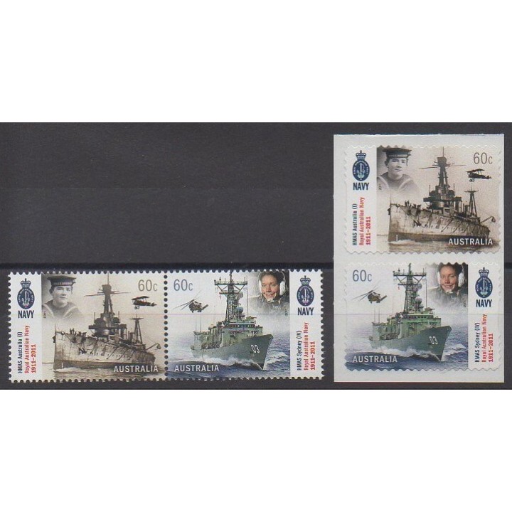 Timbres - Australie - 2011 - No 3450/3453 - Navigation - Histoire militaire