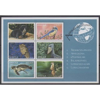 Timbres - Angola - 1999 - No 1257/1262 - Espèces menacées - WWF