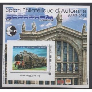 Timbres - Thème trains - France - Feuillets CNEP - 2013 - No CNEP 64