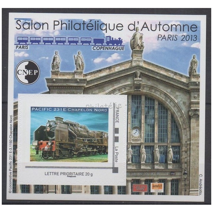 Timbres - Thème trains - France - Feuillets CNEP - 2013 - No CNEP 64