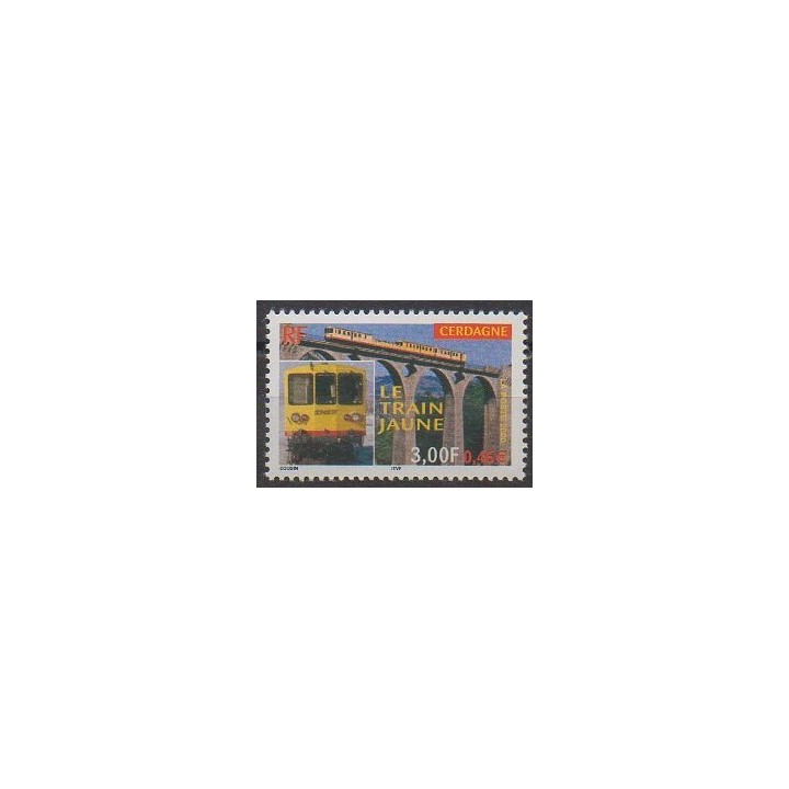 Timbres - France - Poste - 2000 - No 3338 - Chemins de fer