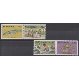Timbres - Saint-Vincent - 1986 - No 979/982 - Artisanat ou métiers