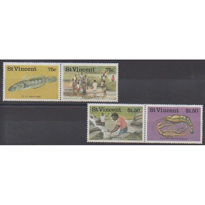 Timbres - Saint-Vincent - 1986 - No 979/982 - Artisanat ou métiers