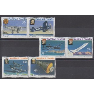 Stamps - Marshall - 1987 - Nb 140/145 - Military history
