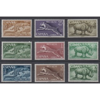 Timbres - Thème animaux divers - Rio Muni - 1964 - No 48/56
