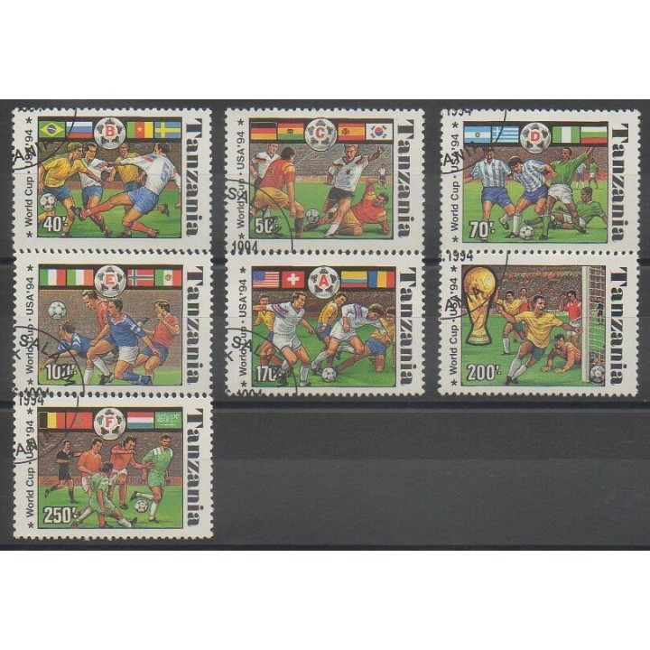 Timbres - Tanzanie - 1994 - No 1715A/1715G - Coupe du monde de football - Oblitéré