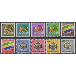 Timbres - Thème drapeaux - Gabon - 1968 - No S 1/10