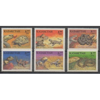 Timbres - Kazakhstan - 1995 - No 53/58 - Reptiles
