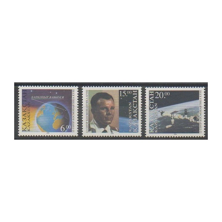 Stamps - Kazakhstan - 1996 - Nb 97/99 - Space