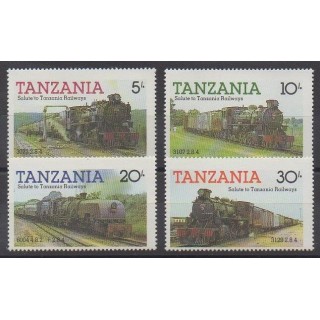 Timbres - Tanzanie - 1985 - No 263/266 - Chemins de fer