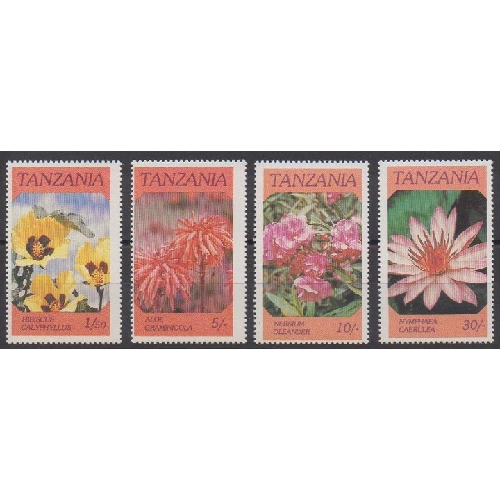 Timbres - Tanzanie - 1986 - No 281/284 - Fleurs