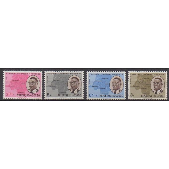 Timbres - Congo belge - République - 1961 - No 437/440 - Histoire