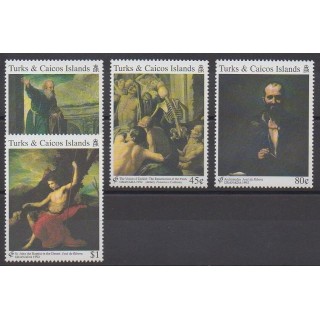 Timbres - Turks et Caiques (Iles) - 1992 - No 990/993 - Peinture - Philatélie