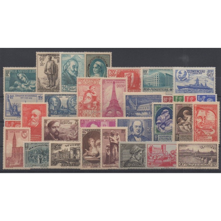 Timbres  - France - année complète - 1939 - No 419/450