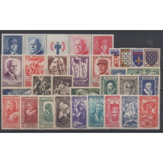 Timbres  - France - année complète - 1943 - No 568/598