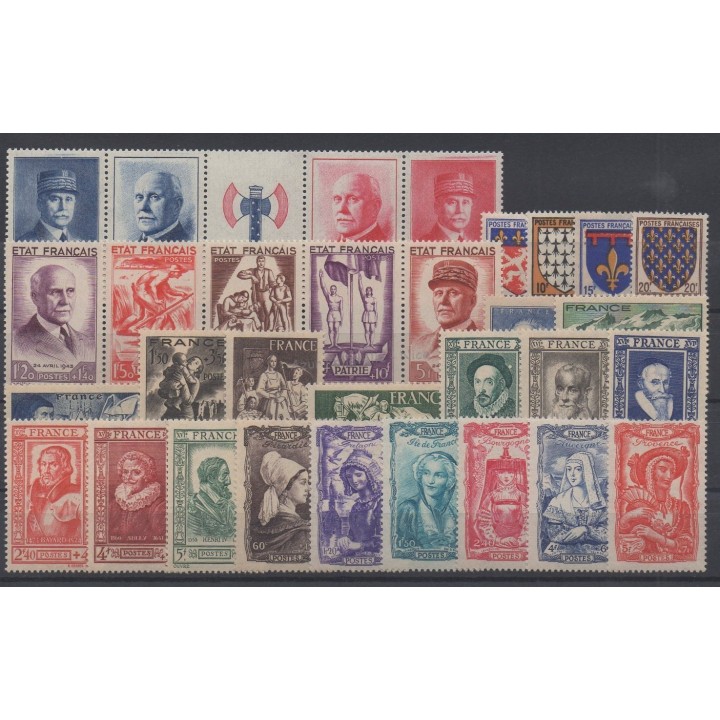 Timbres  - France - année complète - 1943 - No 568/598