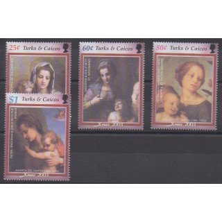 Timbres - Turks et Caiques (Iles) - 2003 - No 1635/1638 - Noël - Peinture