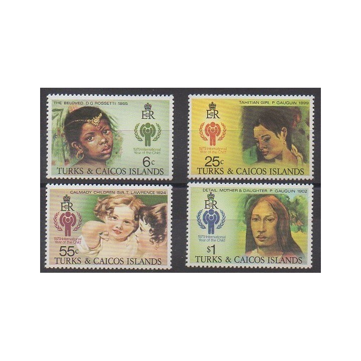 Timbres - Turks et Caiques (Iles) - 1979 - No 436/439 - Enfance